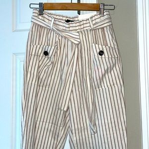 Ann Taylor 2Petite Pinstripe High Rise Tapered Ankle Pant